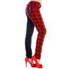 Banned - HALF BLACK HALF CHECK Trousers skinny fit - Black/Red Product image